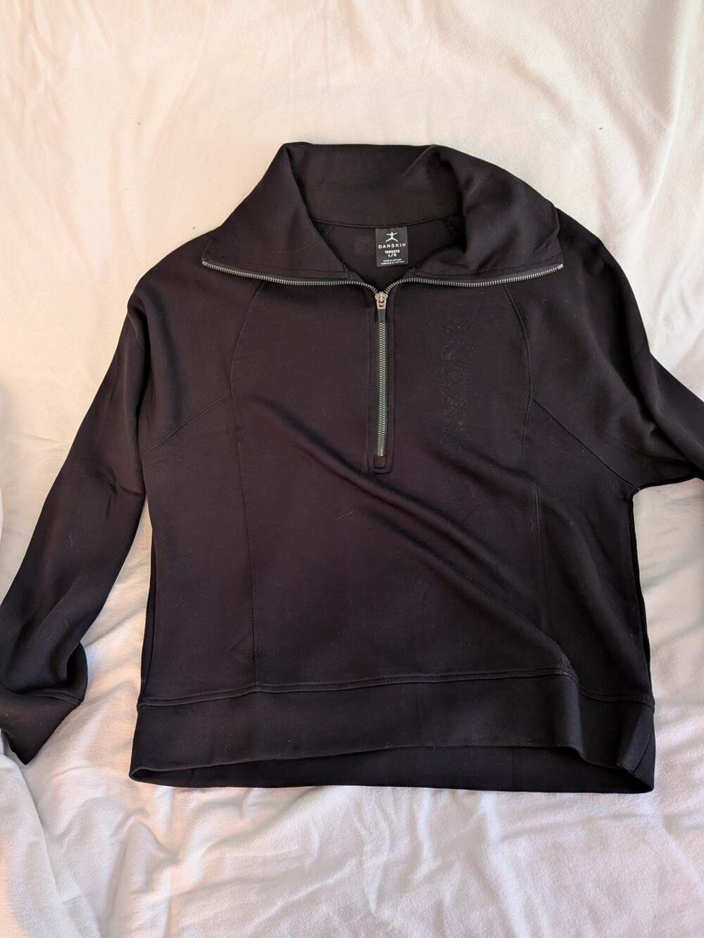 Danskin Women's Black Half Zip Pullover Sweater Size L